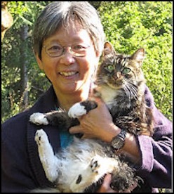 Woman holding cat